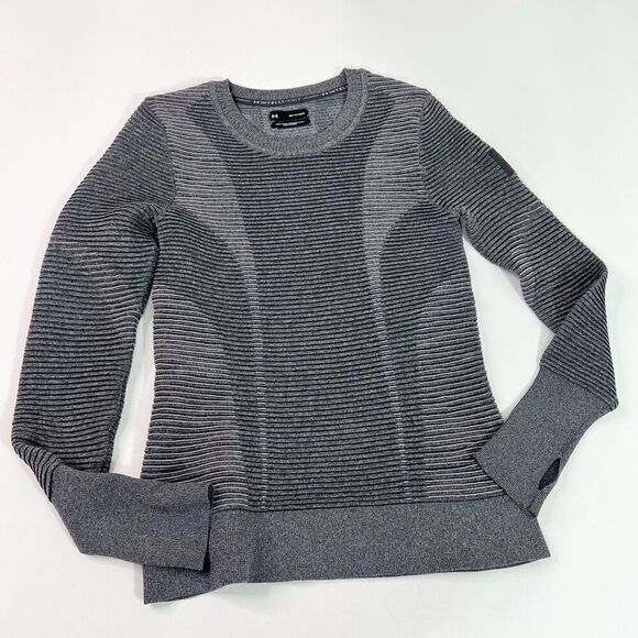 Under Armour Shirt Mens XS Intelliknit Crew Neck Long Sleeve Runner Gray - Picture 1 of 12